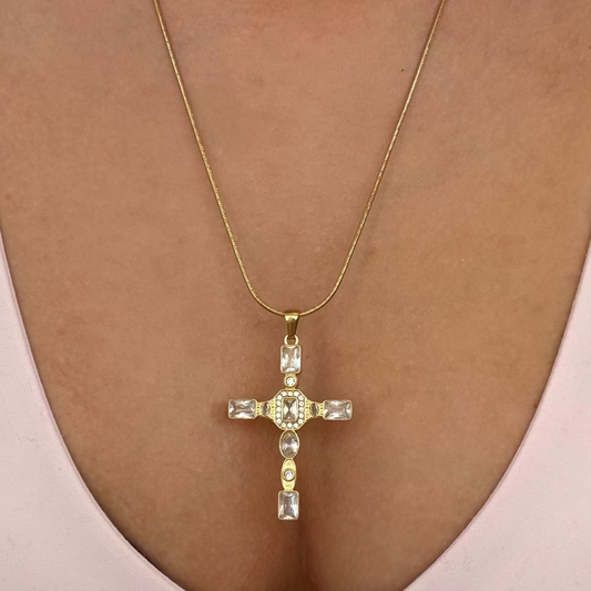 Gem Up Cross Necklace - EVRYJEWELS
