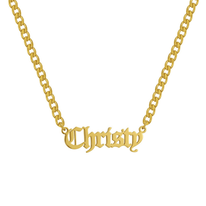 Custom/Personalized Nameplate Curb Necklace - EVRYJEWELS